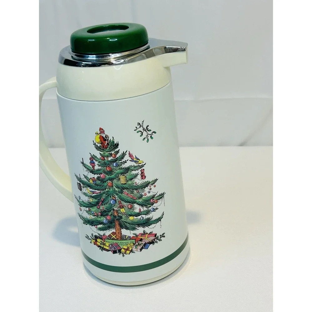 Spode Christmas Tree Santa Carafe Thermos Hot Coffee Tea Cocoa